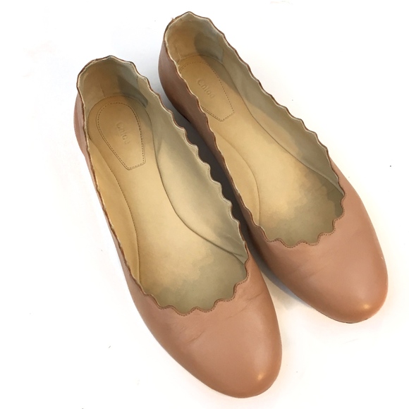 Chloe Shoes - Chloe "Lauren" Scalloped Ballerina Flat Size 8